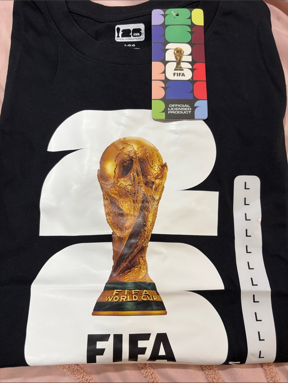 FIFA Black Short Sleeve Graphic T-Shirt with World Cup Trophy
